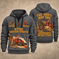 RT45 Trencher Operator quarter zip hoodie in Gray, front and back views, sample YOUR NAME and SINCE 2000 artwork