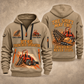 RT45 Trencher Operator quarter zip hoodie in Khaki, front and back views, sample YOUR NAME and SINCE 2000 artwork