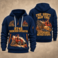 RT45 Trencher Operator quarter zip hoodie in Navy, front and back views, sample YOUR NAME and SINCE 2000 artwork