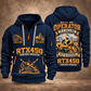 RTX450 Trencher Operator quarter zip hoodie in Navy, front and back views, sample YOUR NAME and SINCE 2000 artwork