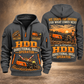 Ditch Witch JT20 HDD Directional Drill quarter zip hoodie in Gray, front and back views, sample YOUR NAME and SINCE 2000 artwork