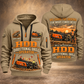 Ditch Witch JT20 HDD Directional Drill quarter zip hoodie in Khaki, front and back views, sample YOUR NAME and SINCE 2000 artwork