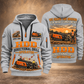 Ditch Witch JT20 HDD Directional Drill quarter zip hoodie in Light Grey, front and back views, sample YOUR NAME and SINCE 2000 artwork