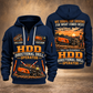 Ditch Witch JT20 HDD Directional Drill quarter zip hoodie in Navy, front and back views, sample YOUR NAME and SINCE 2000 artwork