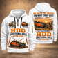 Ditch Witch JT20 HDD Directional Drill quarter zip hoodie in White, front and back views, sample YOUR NAME and SINCE 2000 artwork
