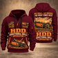 Ditch Witch JT20 HDD Directional Drill quarter zip hoodie in Wine Red, front and back views, sample YOUR NAME and SINCE 2000 artwork