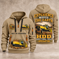 Vermeer D24x40 S3 HDD Directional Drill quarter zip hoodie in Khaki, front and back views, sample YOUR NAME and SINCE 2000 artwork