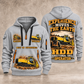Vermeer D24x40 S3 HDD Directional Drill quarter zip hoodie in Light Grey, front and back views, sample YOUR NAME and SINCE 2000 artwork