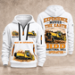 Vermeer D24x40 S3 HDD Directional Drill quarter zip hoodie in White, front and back views, sample YOUR NAME and SINCE 2000 artwork