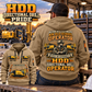 Vermeer D60x90 S3 HDD Directional Drill quarter zip hoodie in Khaki, adult lifestyle portrait showing front and back artwork