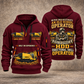 Vermeer D60x90 S3 HDD Directional Drill quarter zip hoodie in Wine Red, front and back views, sample YOUR NAME and SINCE 2000 artwork