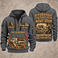 TRUVAC HXX Truck-Mounted Hydrovac quarter zip hoodie in Gray, front and back views, sample YOUR NAME and SINCE 2000 artwork
