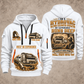 TRUVAC HXX Truck-Mounted Hydrovac quarter zip hoodie in White, front and back views, sample YOUR NAME and SINCE 2000 artwork