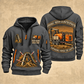Ditch Witch HX30 Trailer Vacuum Excavator quarter zip hoodie in Gray, front and back views, sample YOUR NAME and SINCE 2000 artwork
