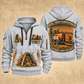 Ditch Witch HX30 Trailer Vacuum Excavator quarter zip hoodie in Light Grey, front and back views, sample YOUR NAME and SINCE 2000 artwork