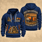 Ditch Witch HX30 Trailer Vacuum Excavator quarter zip hoodie in Navy, front and back views, sample YOUR NAME and SINCE 2000 artwork