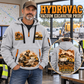 Vermeer VX50-800 Trailer Vacuum Excavator quarter zip hoodie in Light Grey, adult lifestyle portrait showing front and back artwork