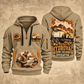Vermeer VX50-800 Trailer Vacuum Excavator quarter zip hoodie in Khaki, front and back views, sample YOUR NAME and SINCE 2000 artwork