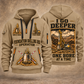Bauer BG 28 H BT 85 Foundation Drilling Rig quarter zip hoodie in Khaki, front and back views, sample YOUR NAME and SINCE 2000 artwork