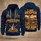 Bauer BG 28 H BT 85 Foundation Drilling Rig quarter zip hoodie in Navy, front and back views, sample YOUR NAME and SINCE 2000 artwork
