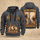Liebherr LB 28 Foundation Drilling Rig quarter zip hoodie in Gray, front and back views, sample YOUR NAME and SINCE 2000 artwork