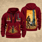 Soilmec SR-30 Eagle Foundation Drilling Rig quarter zip hoodie in Wine Red, front and back views, sample YOUR NAME and SINCE 2000 artwork
