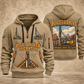 Junttan PM25H Pile Driver quarter zip hoodie in Khaki, front and back views, sample YOUR NAME and SINCE 2000 artwork