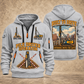Junttan PM25H Pile Driver quarter zip hoodie in Light Grey, front and back views, sample YOUR NAME and SINCE 2000 artwork