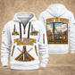 Junttan PM25H Pile Driver quarter zip hoodie in White, front and back views, sample YOUR NAME and SINCE 2000 artwork