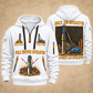 Junttan PMx25 Pile Driver quarter zip hoodie in White, front and back views, sample YOUR NAME and SINCE 2000 artwork