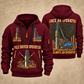 Junttan PMx25 Pile Driver quarter zip hoodie in Wine Red, front and back views, sample YOUR NAME and SINCE 2000 artwork