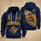 Bauer MC 96 with BC 40 Diaphragm Wall Machine quarter zip hoodie in Navy, front and back views, sample YOUR NAME and SINCE 2000 artwork