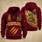 Bauer MC 96 with BC 40 Diaphragm Wall Machine quarter zip hoodie in Wine Red, front and back views, sample YOUR NAME and SINCE 2000 artwork
