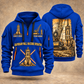 Liebherr HS 8100 HD with HSG 5-18 L Diaphragm Wall Machine quarter zip hoodie in Blue, front and back views, sample YOUR NAME and SINCE 2000 artwork