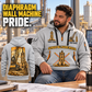 Liebherr HS 8100 HD with HSG 5-18 L Diaphragm Wall Machine quarter zip hoodie in Light Grey, adult lifestyle portrait showing front and back artwork