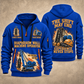 Soilmec SC-135 HD Tiger with SH-40 Diaphragm Wall Machine quarter zip hoodie in Blue, front and back views, sample YOUR NAME and SINCE 2000 artwork