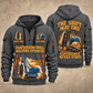 Soilmec SC-135 HD Tiger with SH-40 Diaphragm Wall Machine quarter zip hoodie in Gray, front and back views, sample YOUR NAME and SINCE 2000 artwork