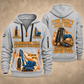 Soilmec SC-135 HD Tiger with SH-40 Diaphragm Wall Machine quarter zip hoodie in Light Grey, front and back views, sample YOUR NAME and SINCE 2000 artwork