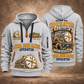 Robbins Main Beam TBM - Mill Creek Big Tex configuration Tunnel Boring Machine quarter zip hoodie in Light Grey, front and back views, sample YOUR NAME and SINCE 2000 artwork