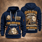 Robbins Main Beam TBM - Mill Creek Big Tex configuration Tunnel Boring Machine quarter zip hoodie in Navy, front and back views, sample YOUR NAME and SINCE 2000 artwork