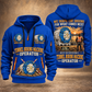 Herrenknecht Multi-mode TBM S-502 - Lake Mead configuration Tunnel Boring Machine quarter zip hoodie in Blue, front and back views, sample YOUR NAME and SINCE 2000 artwork
