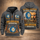 Herrenknecht Multi-mode TBM S-502 - Lake Mead configuration Tunnel Boring Machine quarter zip hoodie in Gray, front and back views, sample YOUR NAME and SINCE 2000 artwork