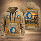 Herrenknecht Multi-mode TBM S-502 - Lake Mead configuration Tunnel Boring Machine quarter zip hoodie in Khaki, front and back views, sample YOUR NAME and SINCE 2000 artwork