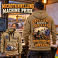 Akkerman SL44C Microtunnelling Machine quarter zip hoodie in Khaki, adult lifestyle portrait showing front and back artwork