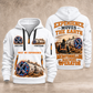 Akkerman SL44C Microtunnelling Machine quarter zip hoodie in White, front and back views, sample YOUR NAME and SINCE 2000 artwork