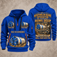 Akkerman SL74P Microtunnelling Machine quarter zip hoodie in Blue, front and back views, sample YOUR NAME and SINCE 2000 artwork
