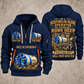 Akkerman SL74P Microtunnelling Machine quarter zip hoodie in Navy, front and back views, sample YOUR NAME and SINCE 2000 artwork