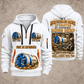 Akkerman SL74P Microtunnelling Machine quarter zip hoodie in White, front and back views, sample YOUR NAME and SINCE 2000 artwork