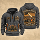 JLG 1055 Telehandler quarter zip hoodie in Gray, front and back views, sample YOUR NAME and SINCE 2000 artwork