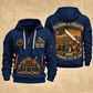 JLG 1055 Telehandler quarter zip hoodie in Navy, front and back views, sample YOUR NAME and SINCE 2000 artwork